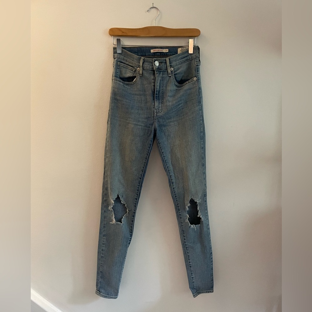 Levi's Mile High Super Skinny Indie Sleaze Rockstar Chic Distressed Jeans 27W